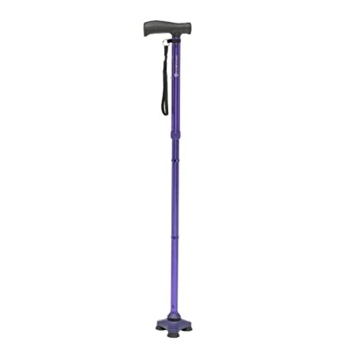Drive Medical Hurry Cane Freedom Edition Folding Cane with T Handle, Purple