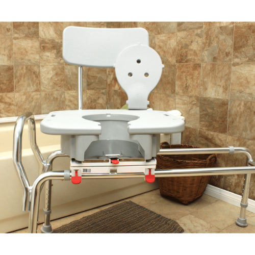 Eagle Health Snap-N-Save Swivel Sliding Bath Transfer Bench with Replaceable Cut-Out Seat