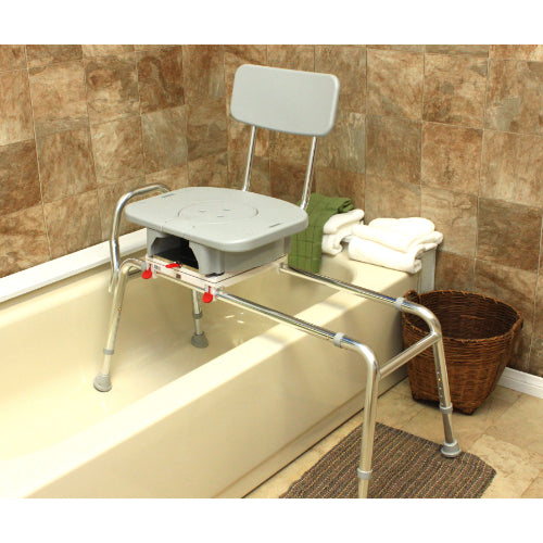 Eagle Health Snap-N-Save Swivel Sliding Bath Transfer Bench with Replaceable Cut-Out Seat