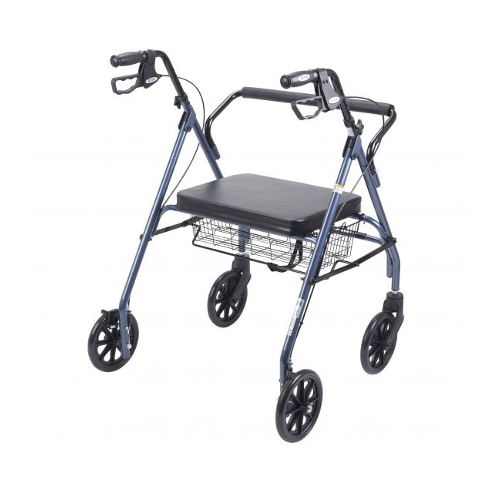 Drive Medical Go-Lite Heavy Duty Rollator with Loop Basket, Bariatric, Blue 2 Each