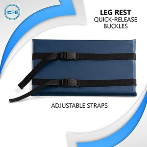 NYOrtho Cushioned Leg Support Pad for Wheelchairs with Vinyl Cover and Straps, Navy, 16x9 Inches Hover