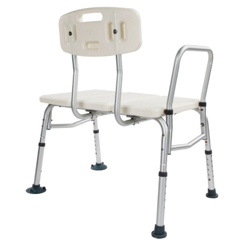 Bathroom Safety Shower Tub Aluminium Alloy Bath Chair Transfer Bench with Wide Seat white