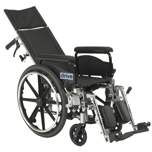 Drive Medical Viper GT Reclining Wheelchair Detachable, 18 Inches
