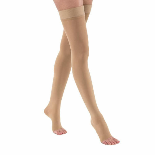 Jobst Opaque KneeHigh Compression Stockings, Open Toe, 30-40 mmHg, Black, Small. Soft, stylish, maximum leg support.