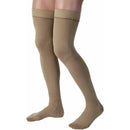 Jobst for Men 15-20 mmHg Thigh High Compression Socks in Khaki, Medium size with silicone border and ribbed design for leg health and comfort, Moovkart.