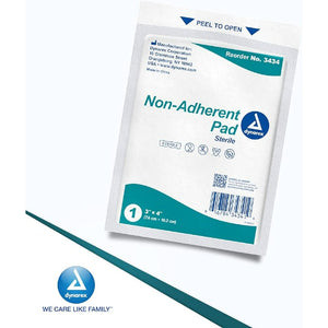 Dynarex Non-Adherent Sterile Gauze Pads for Wound Care and Burns, 3 x 4 Inch, Box of 100 Hover