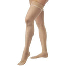 Jobst Ultrasheer Thigh-High 20-30 mmHg, Natural, Lace silicone strap for a secure fit. Improves circulation, and reduces swelling. Moovkart