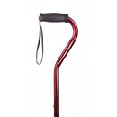 Drive Medical Aluminum Offset Cane with Gel Grip, Wrist Strap, and Stylish Red Crackle Design. Moovkart