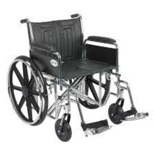 Drive Medical Standard Dual-Axle 22 Wheelchair with Removable Full Arms & Swing Away Footrests