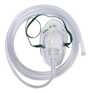 Medline Pediatric Oxygen Mask Medium Concentration with 7 Feet Tubing and Adjustable Nose Clip