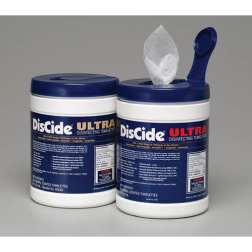 DisCide Ultra Disinfecting Towelette, 6 x 6.75 Inches, 160 Towelettes per Can, Case of 12 Cans