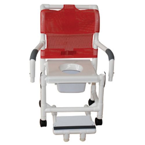Shower Chair with Soft Seat Dlx Elongated Dual Drop Arm