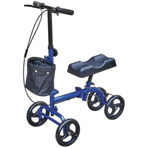 Blue Jay Steerable Folding Knee Walker Scooter with Brakes for Leg Injury and Mobility Support