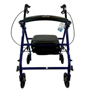 Blue Jay Roll With Me Steel Rollator with 6 Inch Wheels, Padded Seat and Adjustable Height, Blue, 2-Pack Hover