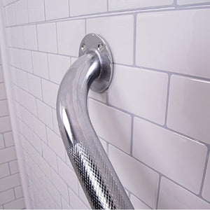 Carex Textured Chrome Wall Grab Bar, 16 Inches Hover