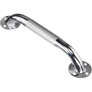 Carex Textured Chrome Wall Grab Bar, 16 Inches