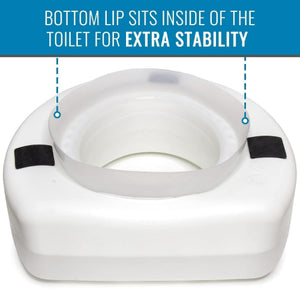 Carex Elevated Toilet Seat, Secure Fit, 5 Inches Height Hover