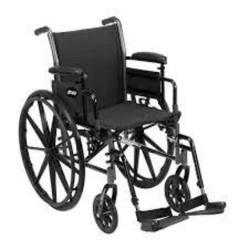 K3 Wheelchair Light Weight 20 Inches with Detachable full arms And Elevating Legrests Cruiser III