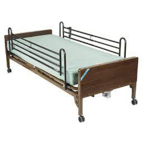 Semi Electric Hospital Bed with innerspring Mattress and Half Rails