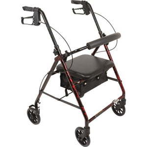 ProBasics Deluxe Aluminum Rollator with 8-Inch Wheels, 300 lbs Capacity and Foldable Design