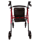 ProBasics Lightweight Folding Rollator with Seat, Height Adjustable, 8 Inch Wheels, Burgundy