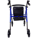 ProBasics Lightweight Folding Rollator with Seat, Height Adjustable, 8 Inch Wheels, Blue