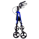 ProBasics Lightweight Folding Rollator with Seat, Height Adjustable, 8 Inch Wheels, Blue