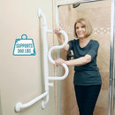 Stander Curve Grab Bar Durable Zinc-Plated Steel for Secure Bathroom Support and Safety. Moovkart
