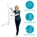 Stander Curve Grab Bar, Pivoting Wall-Mounted Ladder Support, 32.5 Inch Length, 300 lbs Capacity