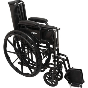 ProBasics K1 Lightweight Wheelchair with Flip Back Armrests and Swing-Away Footrests, 18 x 16  Inches Seat Hover