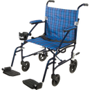 Drive Medical Fly-Lite Transport Chair, Blue, 19 Inches Seat Width