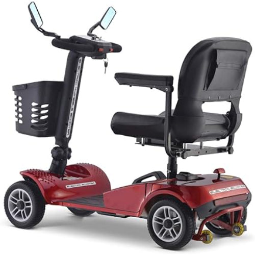 Afikim 4-Wheel Heavy Duty Long Range Travel Scooter, Red, 18-Inch Seat