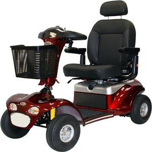 Shoprider Enduro XL4 Plus Mobility Scooter, Heavy-Duty 500 Lb Capacity, 12-inch Wheels and Suspension, Red, 56 x 27 Inches