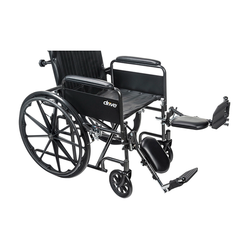 Drive Medical Silver Sport Full-Reclining Wheelchair With Detachable Full Arms, Vinyl Upholstery