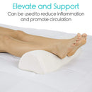 Vive Health Half Moon Bolster Pillow, Dual Foam Core, White