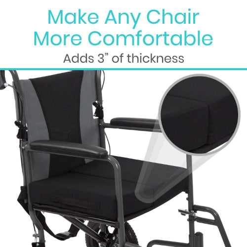 Vive Health Foldable Wheelchair Cushion 20 X 16 X 3 Inches