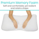 Vive Health Cervical Pillow with Memory Foam Support for Neck Pain Relief, Soft Bamboo Cover