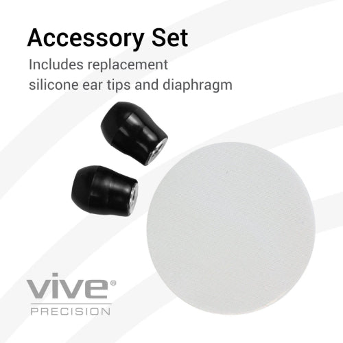 Vive Health Stethoscope, 22 Inches Stainless Steel, Pouch, Black