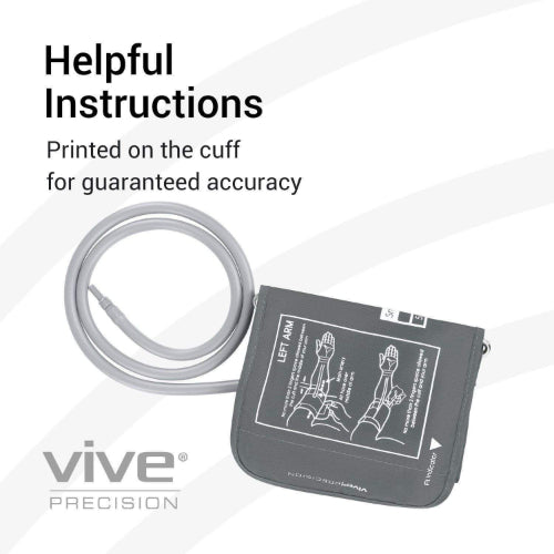 Vive Health Blood Pressure Monitor Replacement Cuff, Medium, Gray
