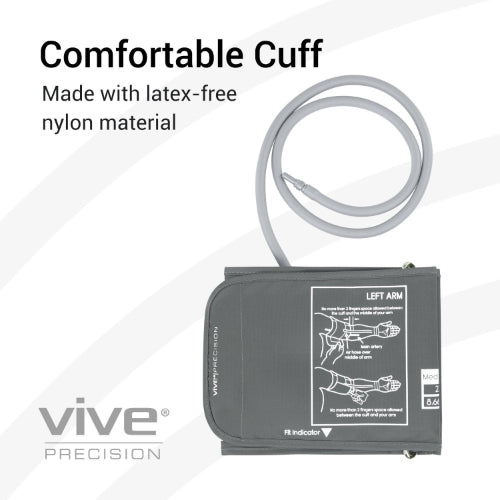Vive Health Blood Pressure Monitor Replacement Cuff, Medium, Gray