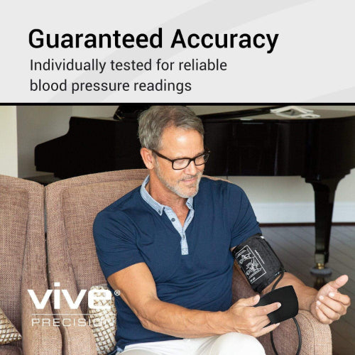Vive Health Blood Pressure Monitor Compatible with Smart Devices, Black