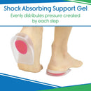 Vive Health Silicone Heel Cups for Heel Pain Relief, 2 Pairs, Pink