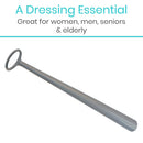 Vive Health Shoe Horn with Sock Remover, Oval Grip for Easy Shoe Access and Comfort, Large 24 Inches