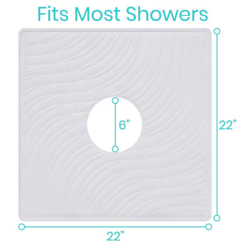 Vive Health 22 x 22 Inches Shower Mat, White