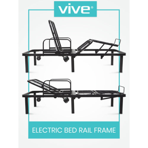 Vive Health Electric Bed Frame, Dual Motors, Wireless Remote, Usb Ports