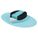 Vive Health Foot Scrubber, Pumice Stone & Dual Bristles, Suction Cup Base, Blue