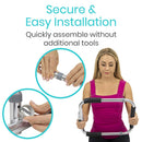 Vive Health Bed Assist Foot Bar with Adjustable Strap Lightweight Aluminum Frame, Silver