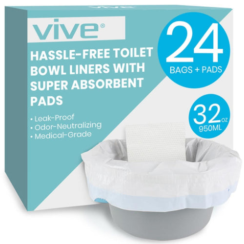 Vive Health Toilet Bowl Liners 24 Each, 2 Pack