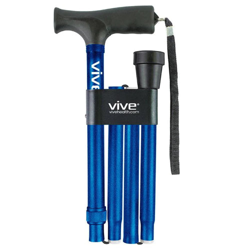Vive Health Folding Cane, Blue