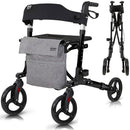 Vive Health Rollator Walker Foldable With Storage Bag, Black, Pack of 2